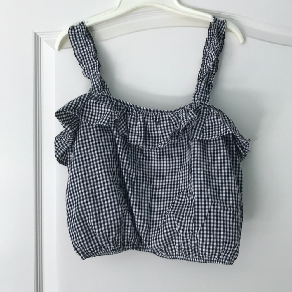 American Eagle Cropped Gingham Top